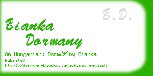 bianka dormany business card